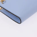 Salvatore Ferragamo Gancini Chain Shoulder Wallet Leather Blue Auth BA14439M-12