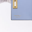 Salvatore Ferragamo Gancini Chain Shoulder Wallet Leather Blue Auth BA14439M-16