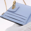 Salvatore Ferragamo Gancini Chain Shoulder Wallet Leather Blue Auth BA14439M-17