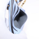 Salvatore Ferragamo Gancini Chain Shoulder Wallet Leather Blue Auth BA14439M-18