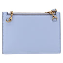 Salvatore Ferragamo Gancini Chain Shoulder Wallet Leather Blue Auth BA14439M-3