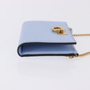 Salvatore Ferragamo Gancini Chain Shoulder Wallet Leather Blue Auth BA14439M-4