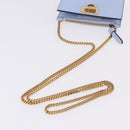 Salvatore Ferragamo Gancini Chain Shoulder Wallet Leather Blue Auth BA14439M-7