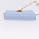 Salvatore Ferragamo Gancini Chain Shoulder Wallet Leather Blue Auth BA14439M-9