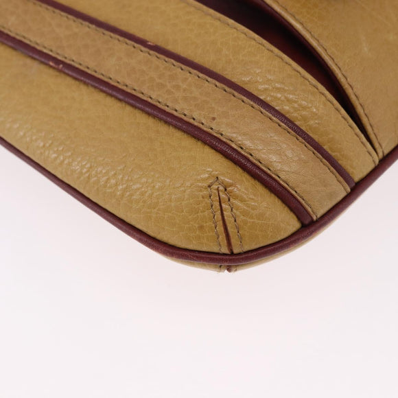 CARTIER Must Line Shoulder Bag Leather Beige Gold Auth BA14440