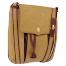 CARTIER Must Line Shoulder Bag Leather Beige Gold Auth BA14440-1