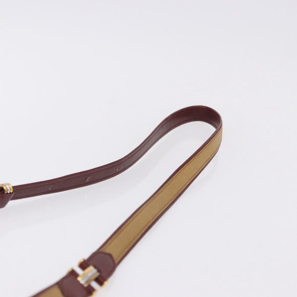 CARTIER Must Line Shoulder Bag Leather Beige Gold Auth BA14440