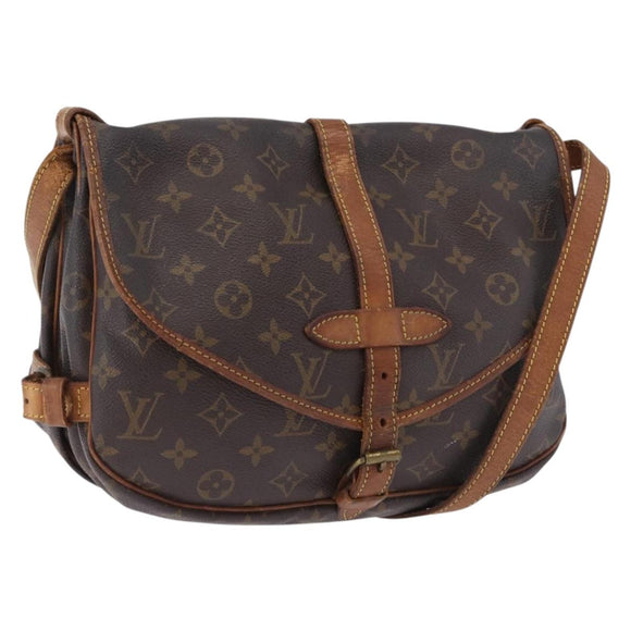 LOUIS VUITTON Monogram Saumur 30 Shoulder Bag M42256 LV Auth BA14441