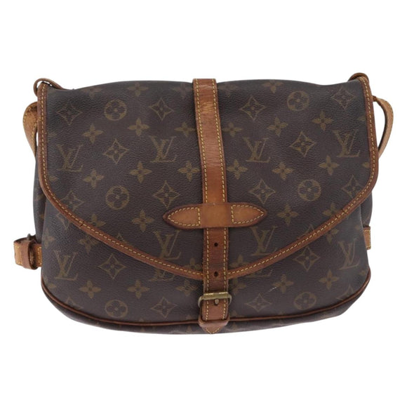LOUIS VUITTON Monogram Saumur 30 Shoulder Bag M42256 LV Auth BA14441