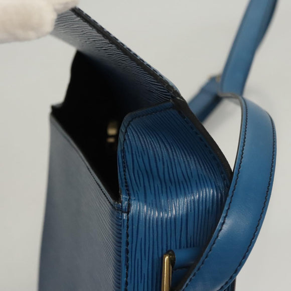 LOUIS VUITTON Epi Saint Cloud GM Shoulder Bag Toledo Blue M52195 LV Auth BA1445