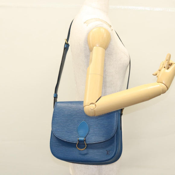 LOUIS VUITTON Epi Saint Cloud GM Shoulder Bag Toledo Blue M52195 LV Auth BA1445