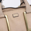 Chloe Etel Hand Bag Leather 2way Beige Gold Auth BA14456-16
