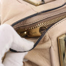Chloe Etel Hand Bag Leather 2way Beige Gold Auth BA14456-17
