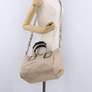 Chloe Etel Hand Bag Leather 2way Beige Gold Auth BA14456-25