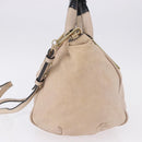 Chloe Etel Hand Bag Leather 2way Beige Gold Auth BA14456-4