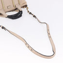 Chloe Etel Hand Bag Leather 2way Beige Gold Auth BA14456-9