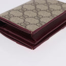 GUCCI GG Supreme Bifold Wallet PVC Beige Gold 818767 Auth BA14457M-15