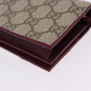 GUCCI GG Supreme Bifold Wallet PVC Beige Gold 818767 Auth BA14457M-16