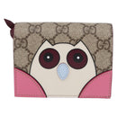 GUCCI GG Supreme Bifold Wallet PVC Beige Gold 818767 Auth BA14457M-13