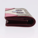 GUCCI GG Supreme Bifold Wallet PVC Beige Gold 818767 Auth BA14457M-3