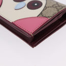 GUCCI GG Supreme Bifold Wallet PVC Beige Gold 818767 Auth BA14457M-14