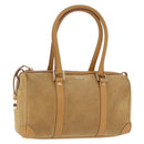GUCCI Hand Bag Suede Beige Gold 000 0851 3754 Auth BA14458-1