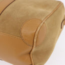 GUCCI Hand Bag Suede Beige Gold 000 0851 3754 Auth BA14458-12