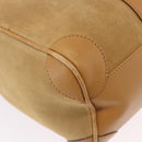 GUCCI Hand Bag Suede Beige Gold 000 0851 3754 Auth BA14458-13