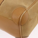 GUCCI Hand Bag Suede Beige Gold 000 0851 3754 Auth BA14458-14