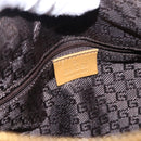 GUCCI Hand Bag Suede Beige Gold 000 0851 3754 Auth BA14458-17