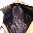 GUCCI Hand Bag Suede Beige Gold 000 0851 3754 Auth BA14458-19