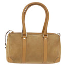 GUCCI Hand Bag Suede Beige Gold 000 0851 3754 Auth BA14458-2