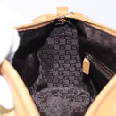 GUCCI Hand Bag Suede Beige Gold 000 0851 3754 Auth BA14458-20