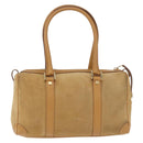 GUCCI Hand Bag Suede Beige Gold 000 0851 3754 Auth BA14458-3