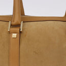 GUCCI Hand Bag Suede Beige Gold 000 0851 3754 Auth BA14458-4