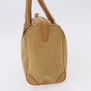 GUCCI Hand Bag Suede Beige Gold 000 0851 3754 Auth BA14458-5