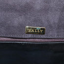 BALLY Quilted Hand Bag Suede Dark Brown Gold Auth BA1446-18