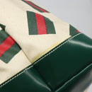 GUCCI Web Sherry Line Tote Bag PVC Canvas Gold White Auth BA14461-14