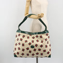 GUCCI Web Sherry Line Tote Bag PVC Canvas Gold White Auth BA14461-24