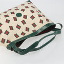 GUCCI Web Sherry Line Tote Bag PVC Canvas Gold White Auth BA14461-6