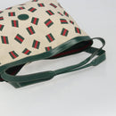GUCCI Web Sherry Line Tote Bag PVC Canvas Gold White Auth BA14461-7
