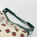 GUCCI Web Sherry Line Tote Bag PVC Canvas Gold White Auth BA14461-8
