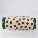 GUCCI Web Sherry Line Tote Bag PVC Canvas Gold White Auth BA14461-9