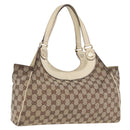 GUCCI GG Canvas Shoulder Bag Beige Gold 154982 Auth BA14464-1