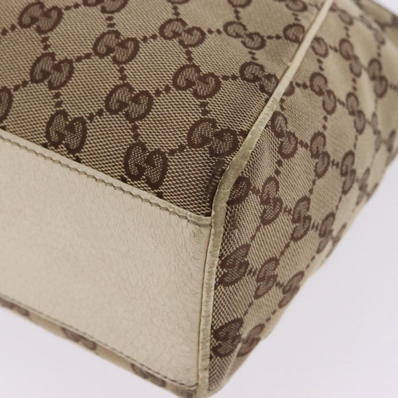 GUCCI GG Canvas Shoulder Bag Beige Gold 154982 Auth BA14464