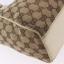 GUCCI GG Canvas Shoulder Bag Beige Gold 154982 Auth BA14464-15