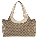 GUCCI GG Canvas Shoulder Bag Beige Gold 154982 Auth BA14464-13