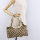 GUCCI GG Canvas Shoulder Bag Beige Gold 154982 Auth BA14464-23