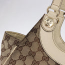 GUCCI GG Canvas Shoulder Bag Beige Gold 154982 Auth BA14464-2