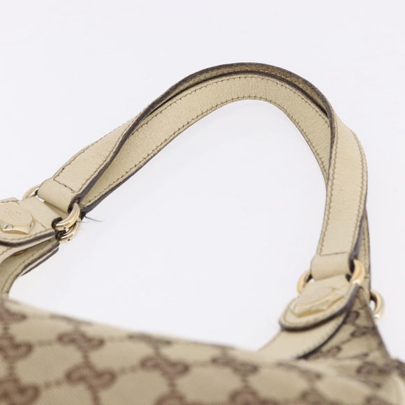 GUCCI GG Canvas Shoulder Bag Beige Gold 154982 Auth BA14464